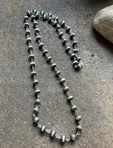 Sterling Silver 10mm Pearls Rosary Bead Necklace. 20 Inch.
