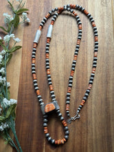 Load image into Gallery viewer, Native American Sterling Silver Spiny Oyster Pearls Jackla Bead Necklace
