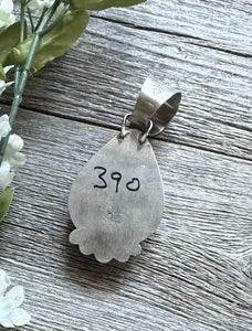 Navajo Sterling Silver Yellow Bumblebee Jasper Pendant RY Gift