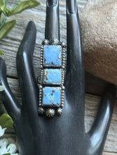 Load image into Gallery viewer, Native American Sterling Silver Golden Hill Turquoise Ring. Size 8. Mary Ellen