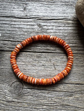 Load image into Gallery viewer, Orange Spiny Oyster Shell 7 Inch Stretch Bead Bracelet Gift