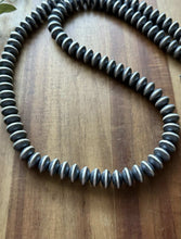 Load image into Gallery viewer, Southwestern Sterling Silver 14mm Flat Saucer Pearls Bead Necklace 34 Inch