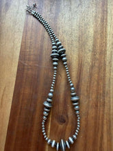 Load image into Gallery viewer, Multi graduated sterling silver flat bead necklace