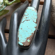 Load image into Gallery viewer, Navajo Native Sterling Silver Number 8 Turquoise Adjustable Ring Leslie Nez Gift