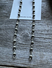 Load image into Gallery viewer, Long Sterling Silver 5mm Pearls Rosary Bead Drop Earrings. 5.5 Inch