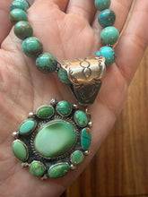 Load image into Gallery viewer, Navajo sterling silver Royston turquoise pendant necklace