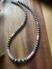 Load image into Gallery viewer, Southwestern Sterling Silver Pink Conch W Pearls Bead Necklace 18 inch Gift