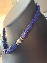 Load image into Gallery viewer, Sterling silver lapis graduated bead necklace 18 inch