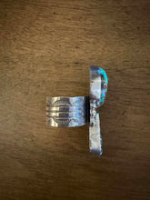 Load image into Gallery viewer, Navajo sterling silver blk jack turquoise royston ring adjustable