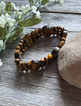 Load image into Gallery viewer, Tigers Eye 7 Inch Stretch Elastic Stretchy Bead Bracelet Gift