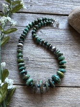 Load image into Gallery viewer, Sterling Silver Blue Green Graduated Turquoise Nuggets Bead Necklace 18 inch