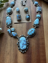Load image into Gallery viewer, Navajo Sterling Silver Golden Hills Turquoise Lariat Chain Necklace Mary Ellen