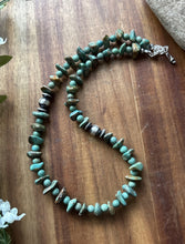 Load image into Gallery viewer, Sterling Silver Turquoise Nuggets Bead Necklace. 18 inch