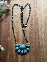 Load image into Gallery viewer, Navajo Sterling Silver Turquoise Cluster Chain Necklace Marcella James