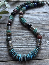 Load image into Gallery viewer, Tommy Rosita Singer T R Sterling Silver Blue Turquoise Bead Necklace 20 Inch