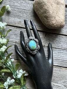 Native American 925 Sterling Silver Turquoise Ring. Size 7.5 GP Gift