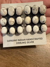 Load image into Gallery viewer, Navajo sterling silver white buffalo turquoise earrings