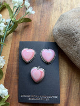 Load image into Gallery viewer, Navajo 925 Sterling Silver Pink Conch Earrings Pendant Set Signed Southwestern