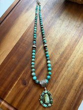 Load image into Gallery viewer, Navajo sterling silver Roy stone turquoise pendant necklace