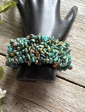 Load image into Gallery viewer, Blue Turquoise Nuggets 7 Inch Stretch Elastic Stretchy Bead Bracelet Gift