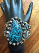 Load image into Gallery viewer, Navajo sterling silver turquoise cuff bracelet