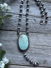 Load image into Gallery viewer, Navajo 925 Sterling Silver Royston Turquoise Pendant Rosary Necklace. 20 Inch KY