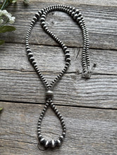 Load image into Gallery viewer, Jacla Sterling Silver Multi Graduated Pearls Bead Necklace 24 inch