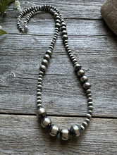 Load image into Gallery viewer, Southwestern 925 Sterling Silver Pearls Bead Necklace. 26 inch