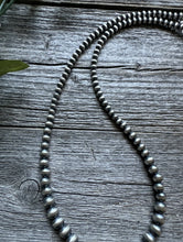 Load image into Gallery viewer, Graduated 925 Sterling Silver Pearls 4mm-8mm Bead Necklace 18 Inch