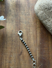 Load image into Gallery viewer, Necklace Chain Extender Sterling Silver Pearls Bead 4mm 2 Inch Lobster Clasp