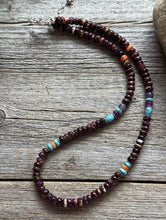 Load image into Gallery viewer, Purple Spiny Oyster Multi Stone Color Sterling Silver Bead Necklace 18 inch Gift