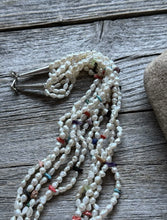 Load image into Gallery viewer, Vintage Pawn Native Sterling Silver Multi Stone Strand Freshwater Pearl Necklace