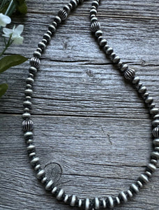 Southwestern Sterling Silver Lariat Y Pearls Bead Necklace 18 Inch