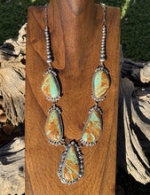 Load image into Gallery viewer, Navajo Sterling Silver Number 8 Turquoise Lariat Pearls Bead Chain Necklace KY