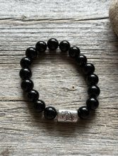 Load image into Gallery viewer, Kokopelli Black Onyx 7 Inch Stretch Stretchy Elastic Bead Bracelet Gift