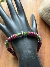 Load image into Gallery viewer, Purple Spiny Oyster Sonoran Gold Turquoise Sterling Silver Pearls Bead Bracelet