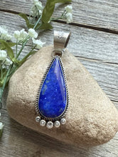Load image into Gallery viewer, Native American Navajo Sterling Silver Lapis Pendant R Yazzie Gift