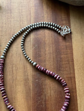 Load image into Gallery viewer, Sterling Silver Purple Spiny Oyster W Multi Bead Pearls Necklace. 18 Inch. Gift