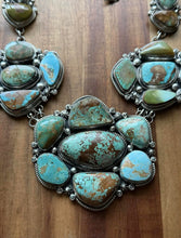 Load image into Gallery viewer, Navajo Sterling Silver Blue Green Royston Turquoise Cluster Lariat Necklace KY