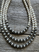 Load image into Gallery viewer, Sterling Silver Freshwater Pearls Multi Strand Layered Bead Necklace. 26-30 Inch