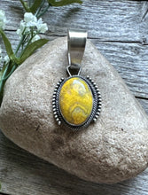 Load image into Gallery viewer, Navajo Sterling Silver Yellow Bumblebee Jasper Pendant RB