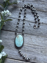 Load image into Gallery viewer, Navajo 925 Sterling Silver Royston Turquoise Pendant Rosary Necklace. 20 Inch KY