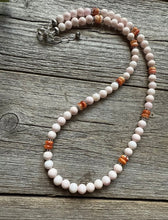Load image into Gallery viewer, Southwestern Sterling Silver Pink Conch Spiny Oyster Bead Necklace. 18 Inch