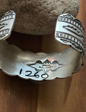 Load image into Gallery viewer, Navajo Native American Sterling Silver Blue Turquoise Cuff Bracelet Maloney