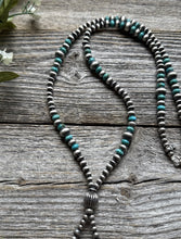 Load image into Gallery viewer, Jacla Sterling Silver Multi Graduated Turquoise Pearls Bead Necklace 24 inch