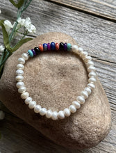 Load image into Gallery viewer, Freshwater Pearls Multi Stone 6.5 Inch Stretch Elastic Stretchy Bead Bracelet
