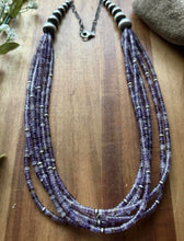 Load image into Gallery viewer, Sterling Silver Purple Charoite W Pearls Multi Strand Bead Necklace 28 Inch Gift