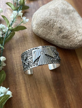 Load image into Gallery viewer, Tsosie White TO Sterling Silver Thunderbird Cuff Bracelet Navajo Gift