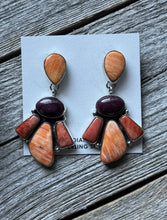 Load image into Gallery viewer, Navajo 925 Sterling Silver Multi Stone Cluster Earrings Marcella James