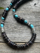Load image into Gallery viewer, Sugilite Sleeping Beauty Turquoise Sterling Silver Nuggets Bead Necklace 18 inch